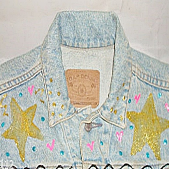 GAP | Jackets & Coats | Gap Hand Painted Jessica Rabbit Denim Jacket ...